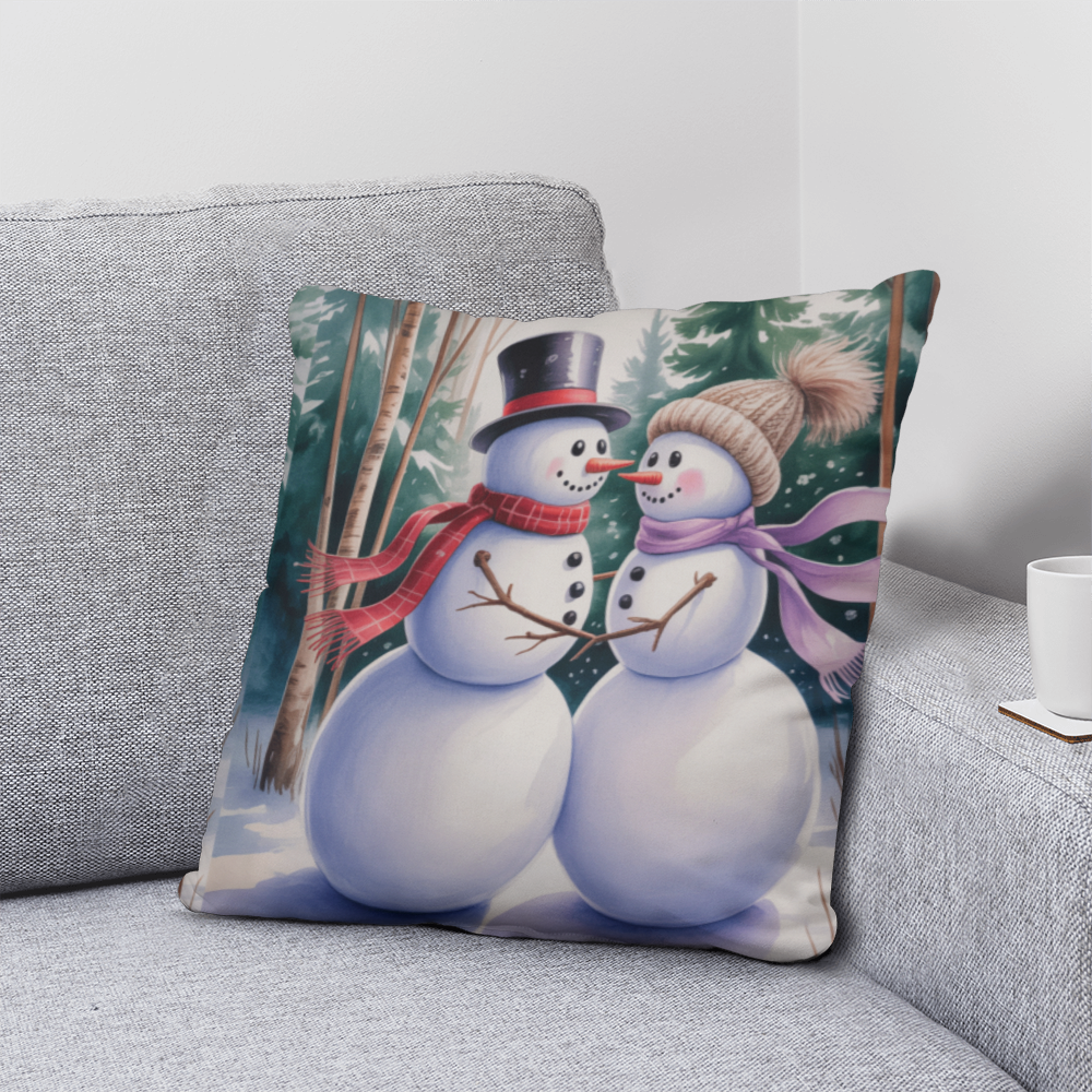 Mr and Mrs Snowman Pillow