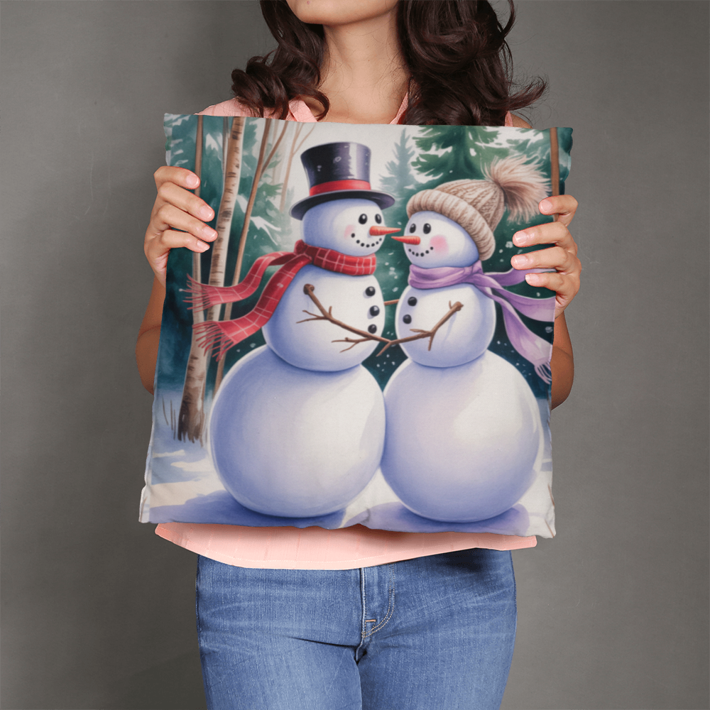 Mr and Mrs Snowman Pillow
