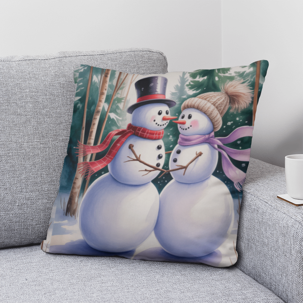 Mr and Mrs Snowman Pillow