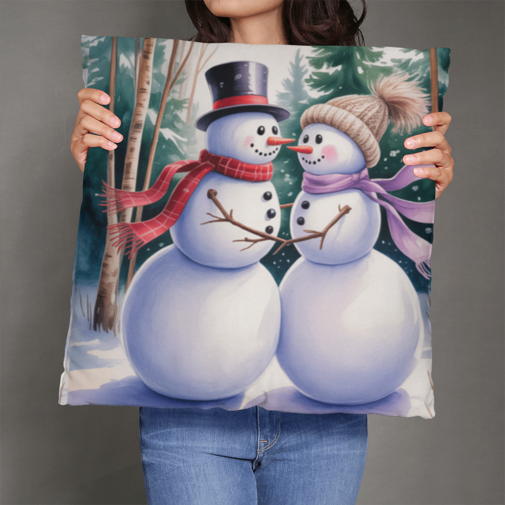 Mr and Mrs Snowman Pillow