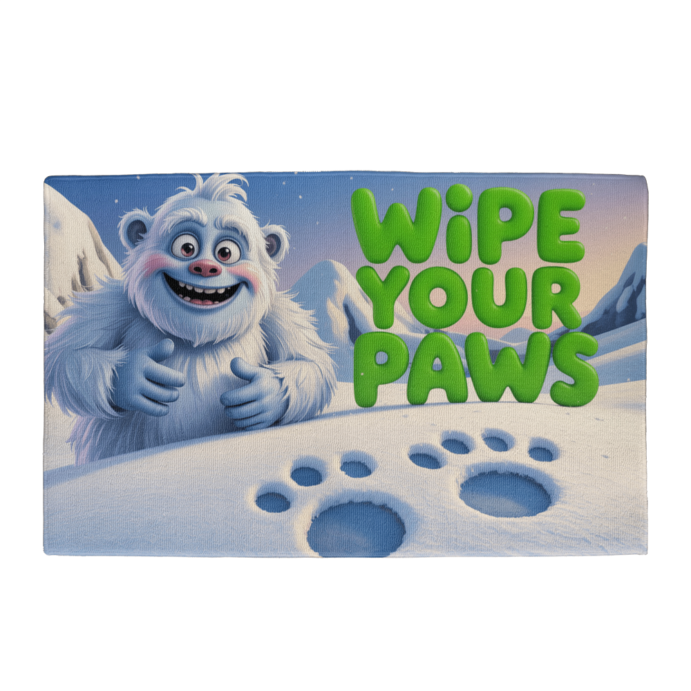 Abominable Snowman Wipe Your Paws Floor Mat