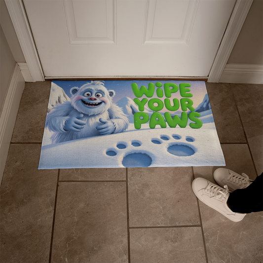 Abominable Snowman Wipe Your Paws Floor Mat