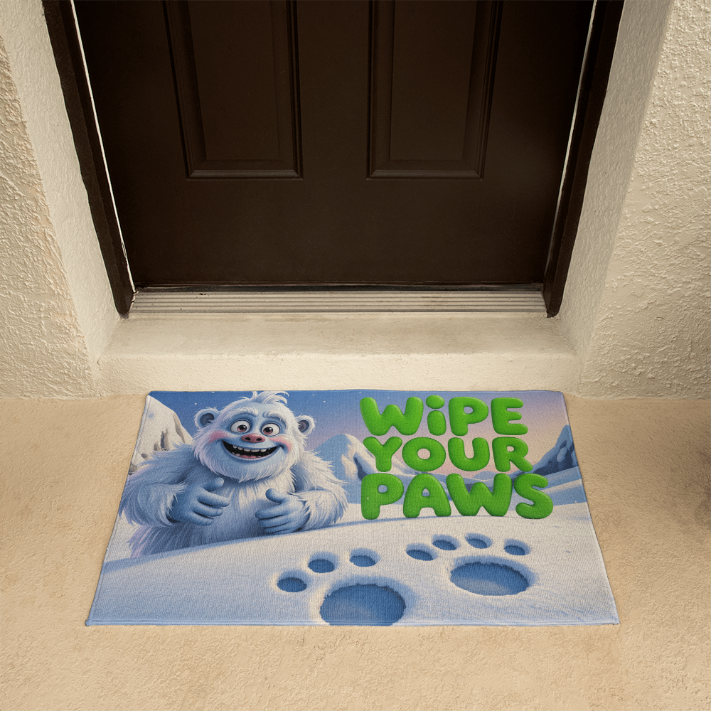 Abominable Snowman Wipe Your Paws Floor Mat