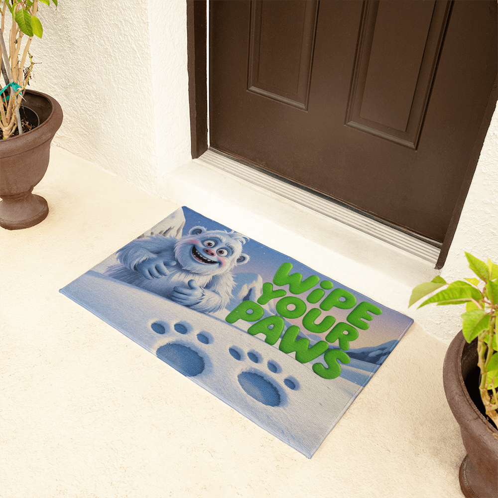 Abominable Snowman Wipe Your Paws Floor Mat