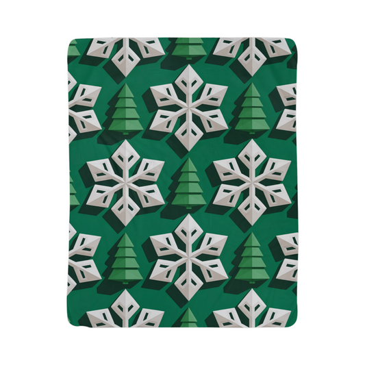 Christmas Green Geometric Blanket