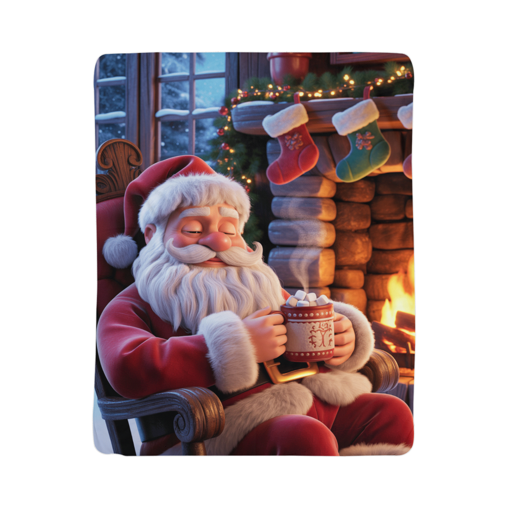 Tired Santa Christmas Blanket