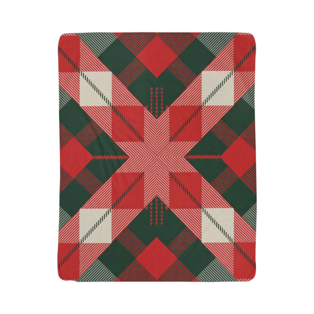 Red and Green Multi Sherpa Blanket