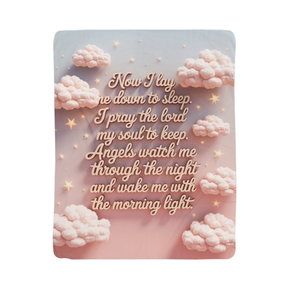 Now  I lay me down to sleep Blanket (pink)