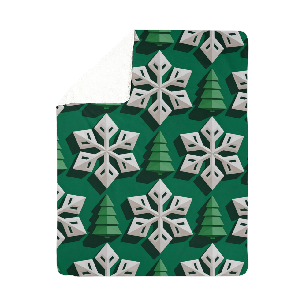 Christmas Green Geometric Blanket
