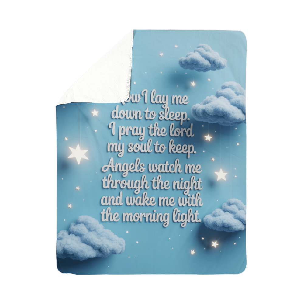 Now I lay me down to sleep Blanket (blue)