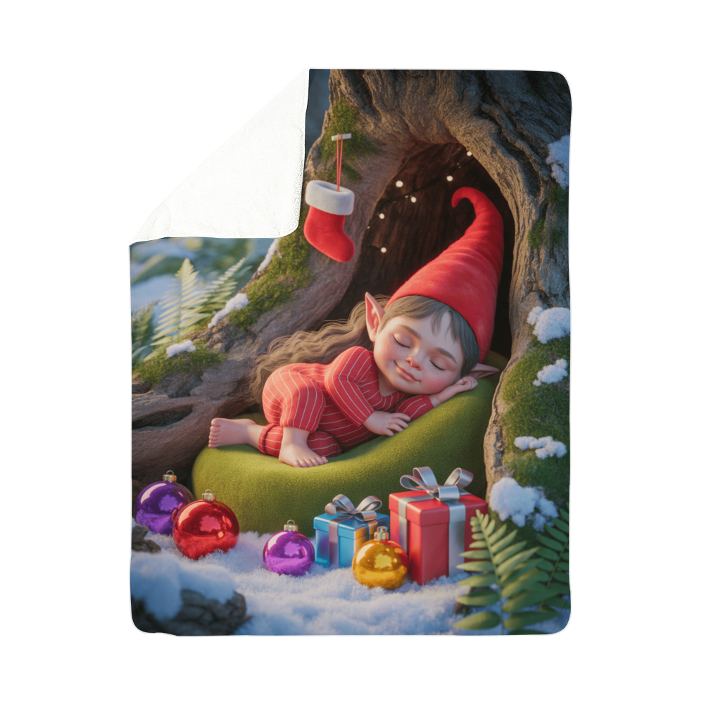 Sleeping Elf  Brown Haired Girl Blanket