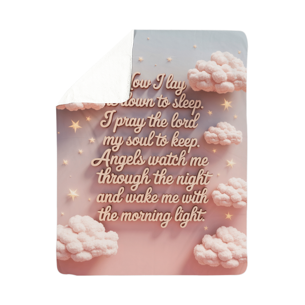 Now  I lay me down to sleep Blanket (pink)