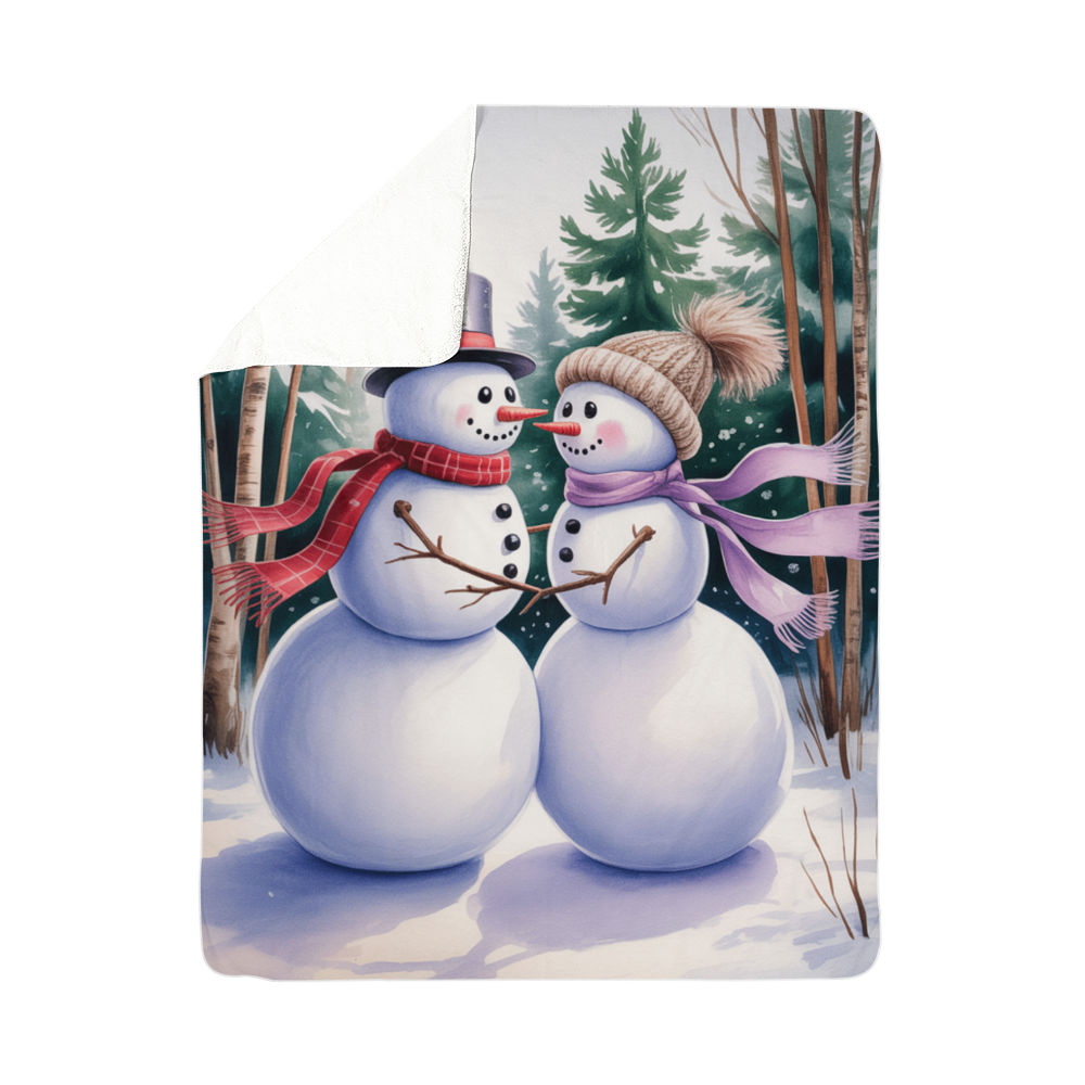 Mr and Mrs Snowman Blanket