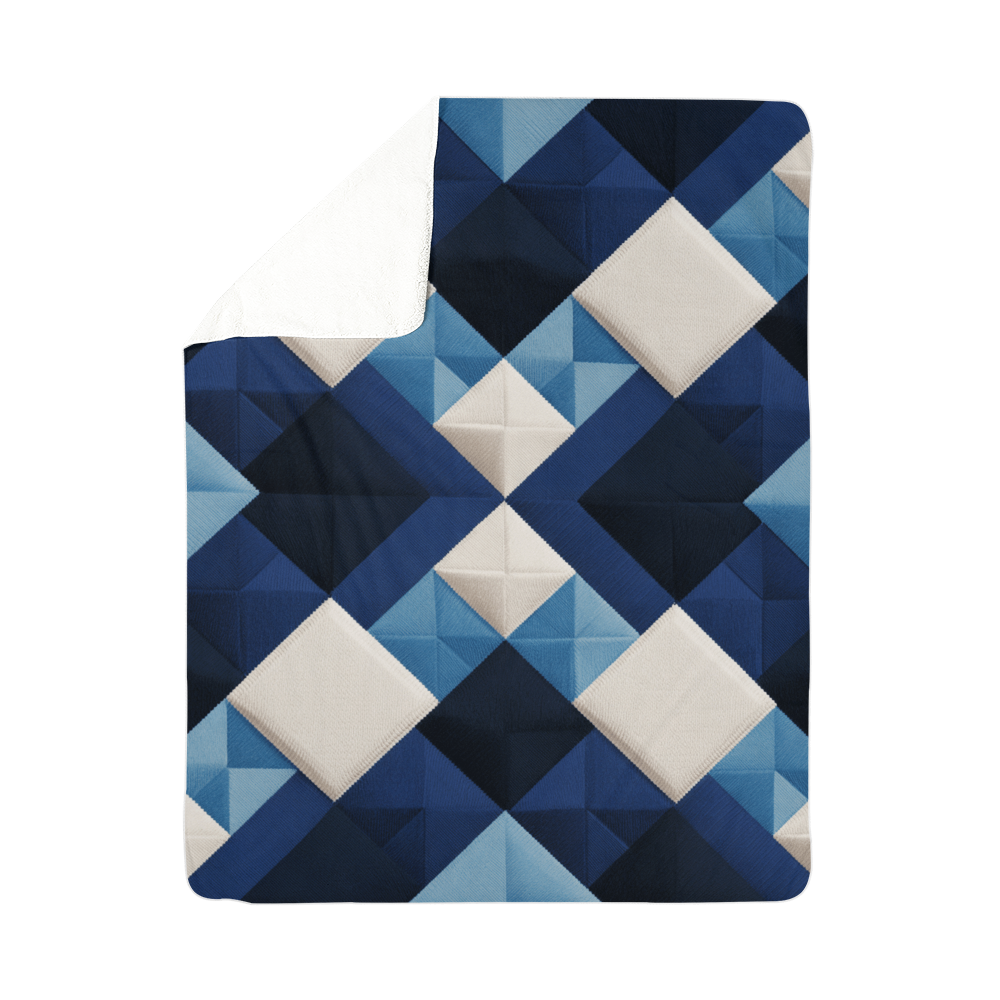 Blue Multi Sherpa Blanket