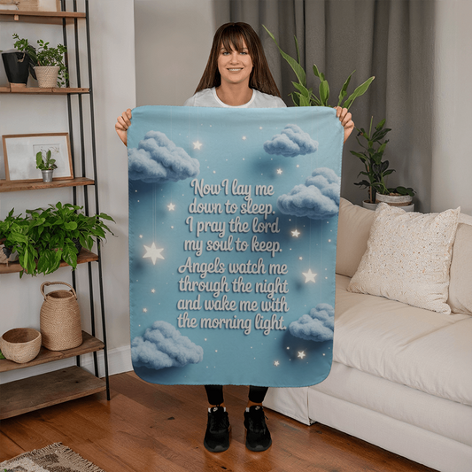 Now I lay me down to sleep Blanket (blue)