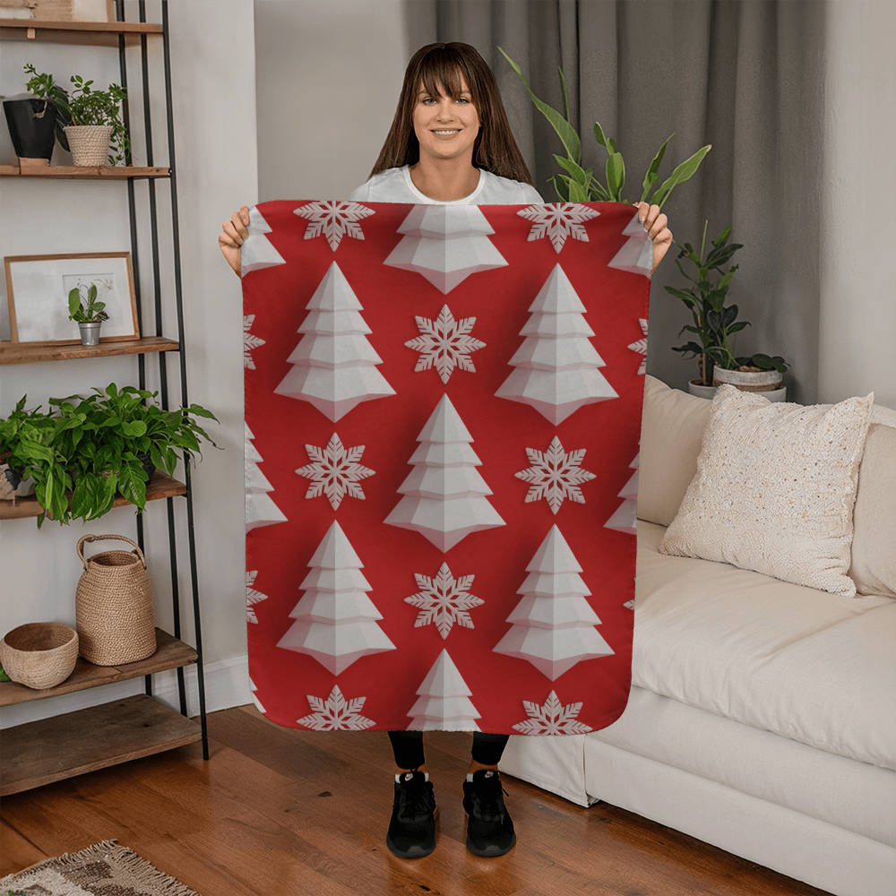 Christmas Red Geometric Blanket