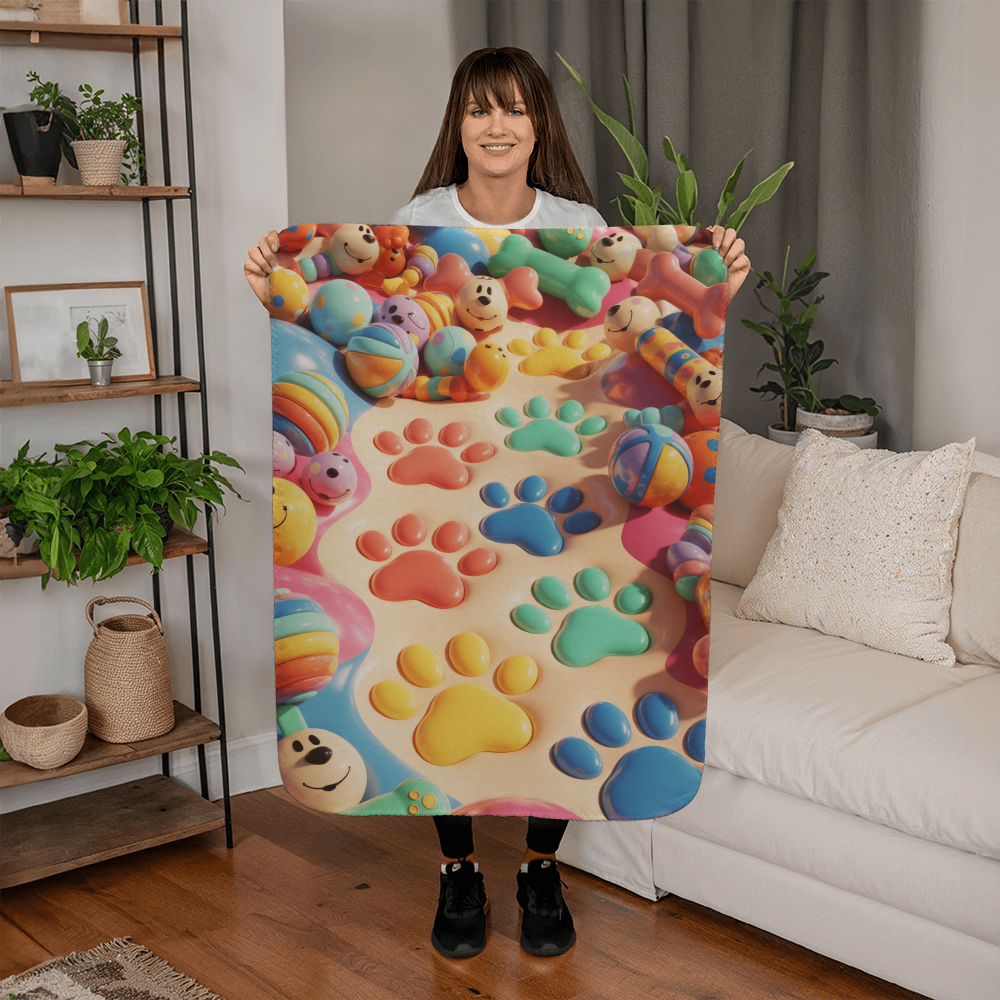 Doggie Footprint Blanket