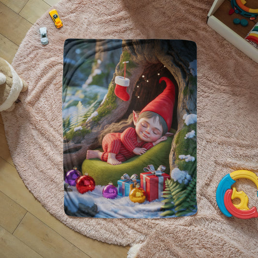 Sleeping Elf  Brown Haired Girl Blanket