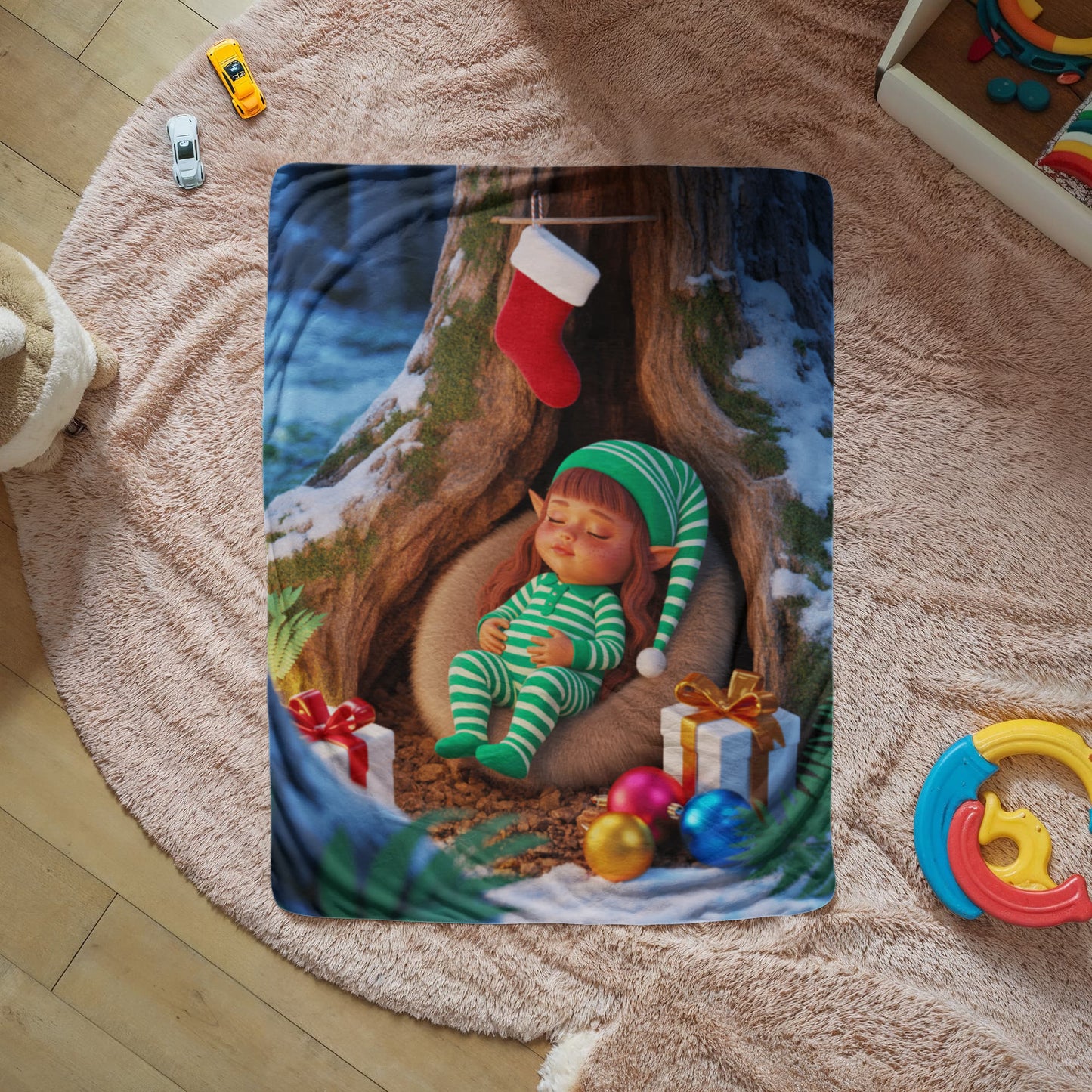 Sleeping Elf Brown Haired Girl Blanket