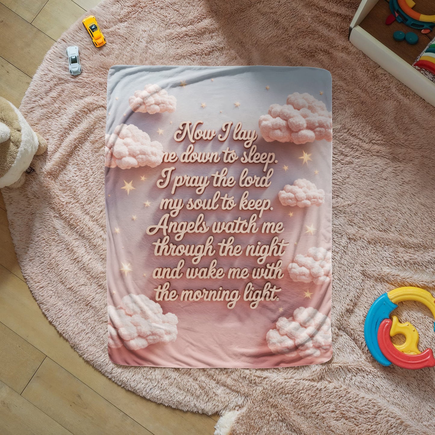 Now  I lay me down to sleep Blanket (pink)