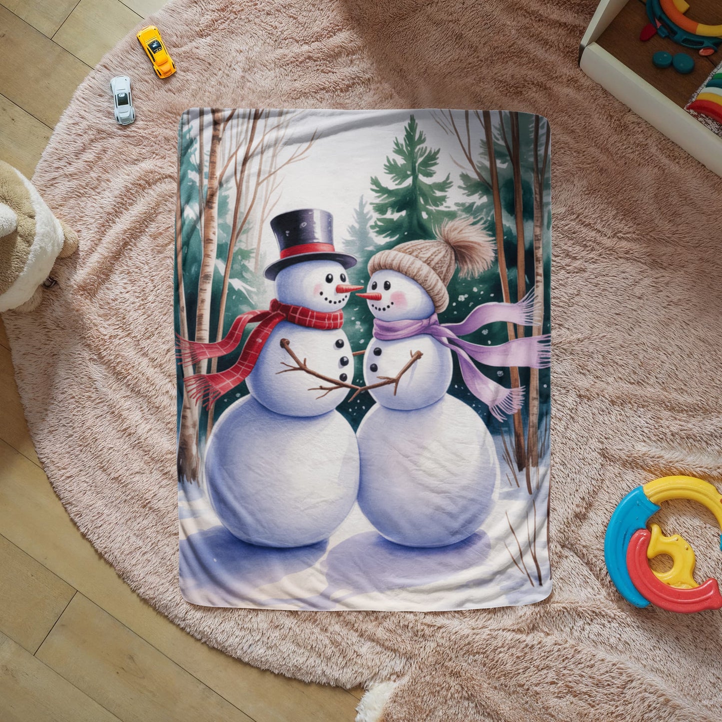 Mr and Mrs Snowman Blanket