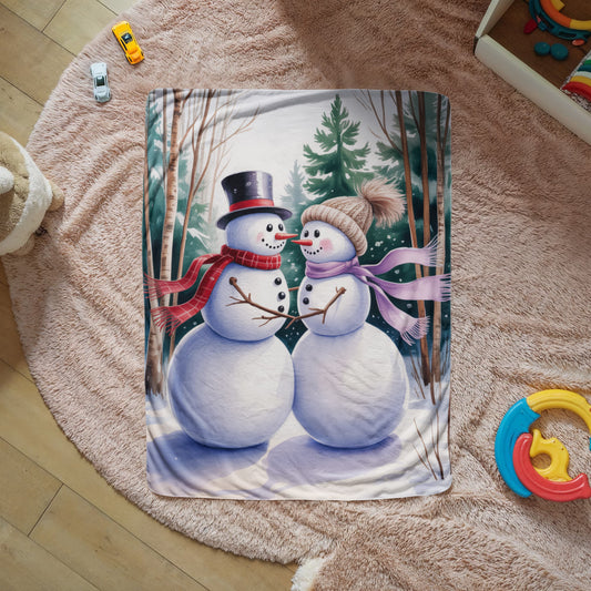 Mr and Mrs Snowman Blanket