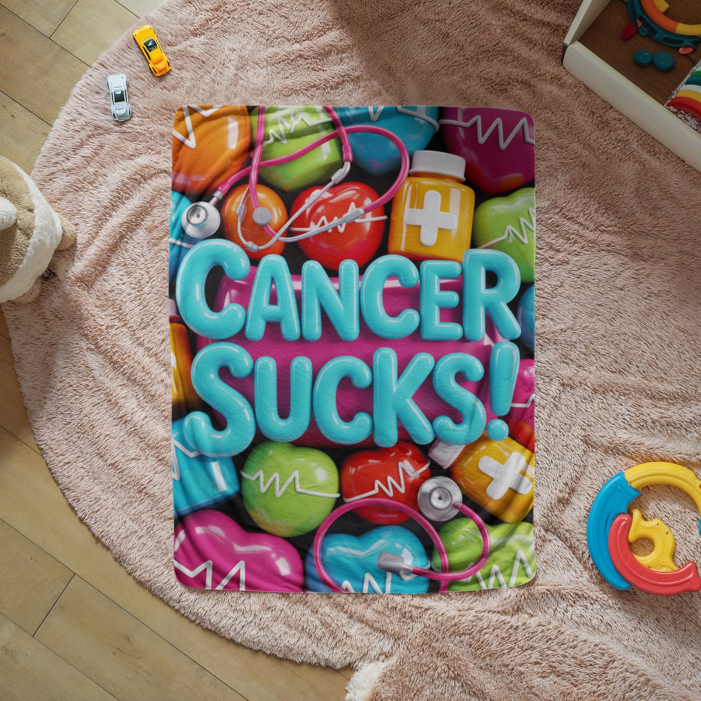 Cancer Sucks (blue) Blanket