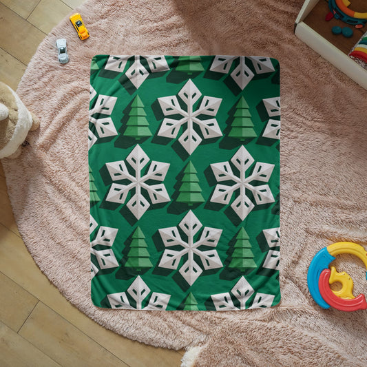 Christmas Green Geometric Blanket