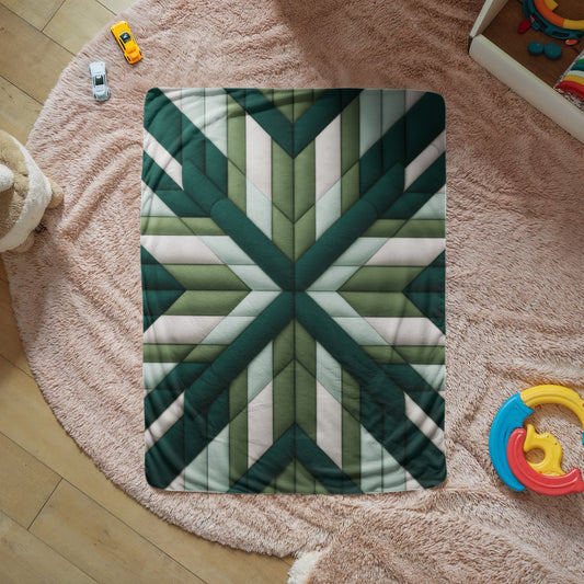 Green Multi Sherpa Blanket