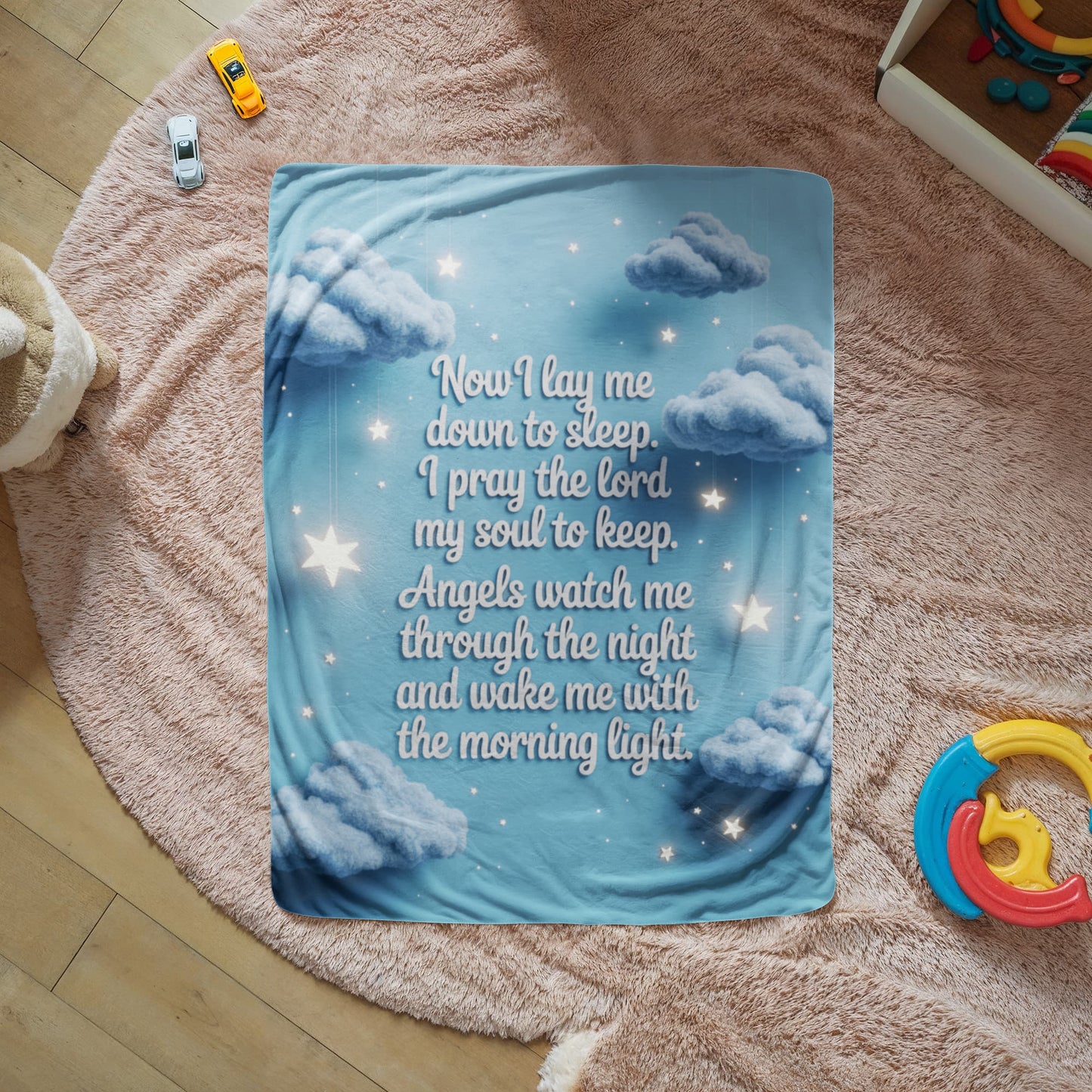 Now I lay me down to sleep Blanket (blue)