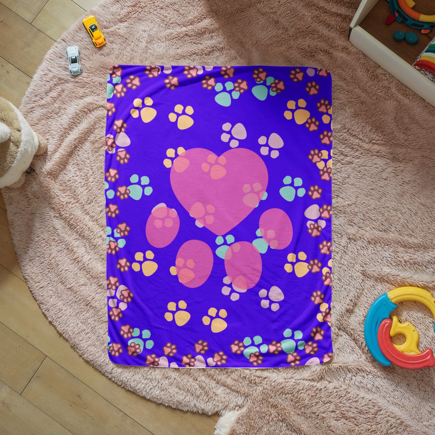Kitty Footprints Blanket