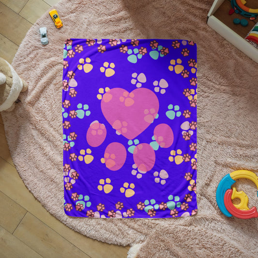 Kitty Footprints Blanket