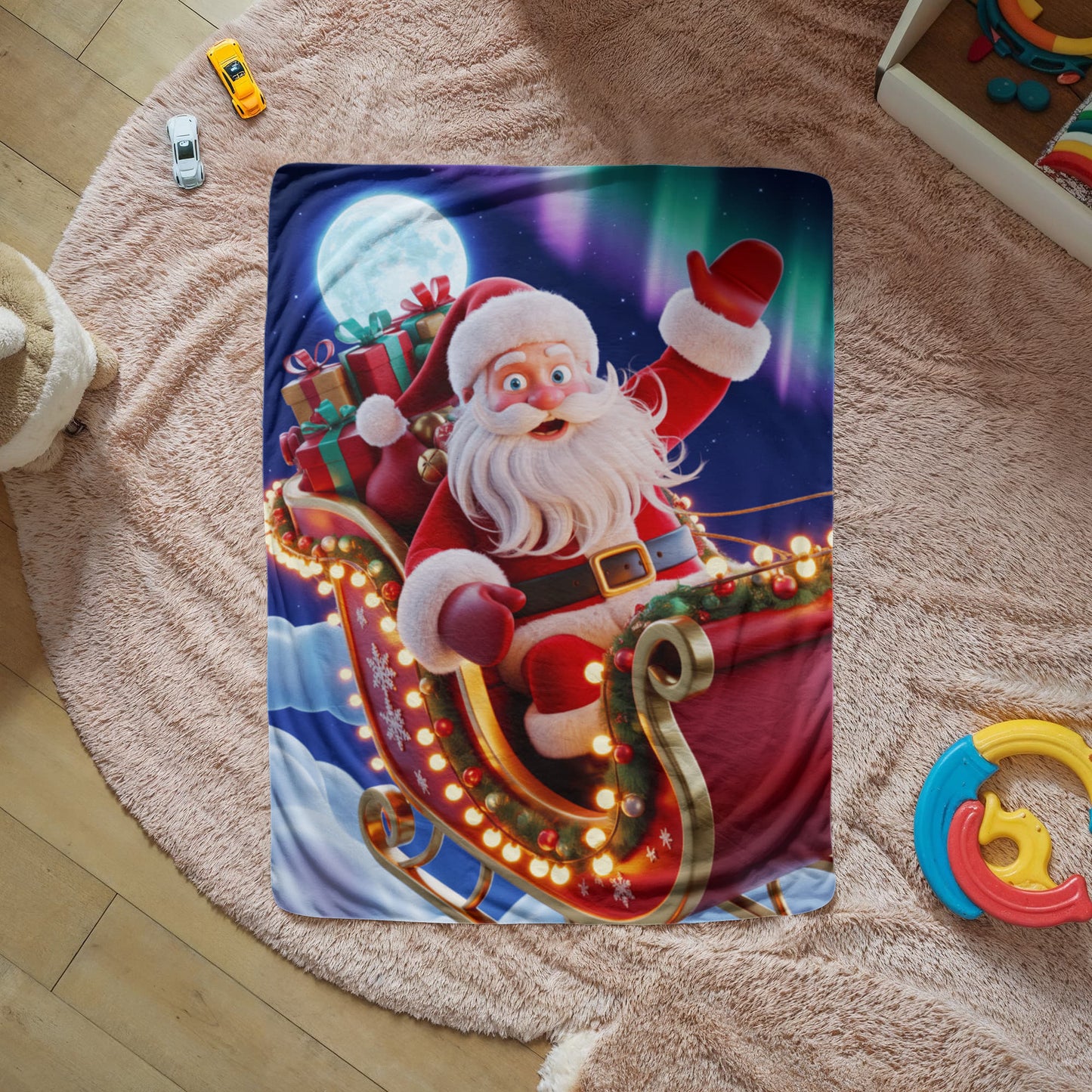 Moonlight Santa Christmas Blanket