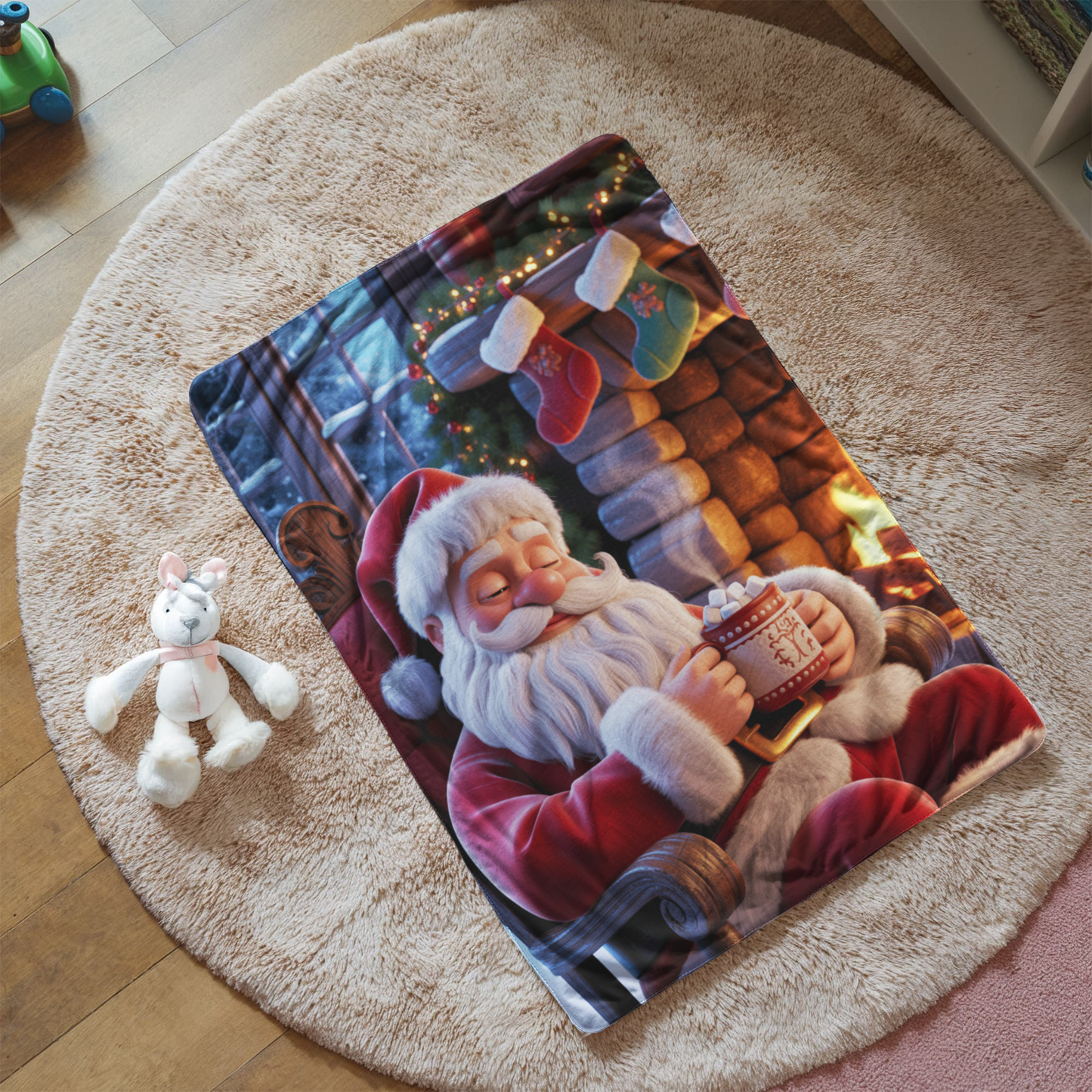 Tired Santa Christmas Blanket