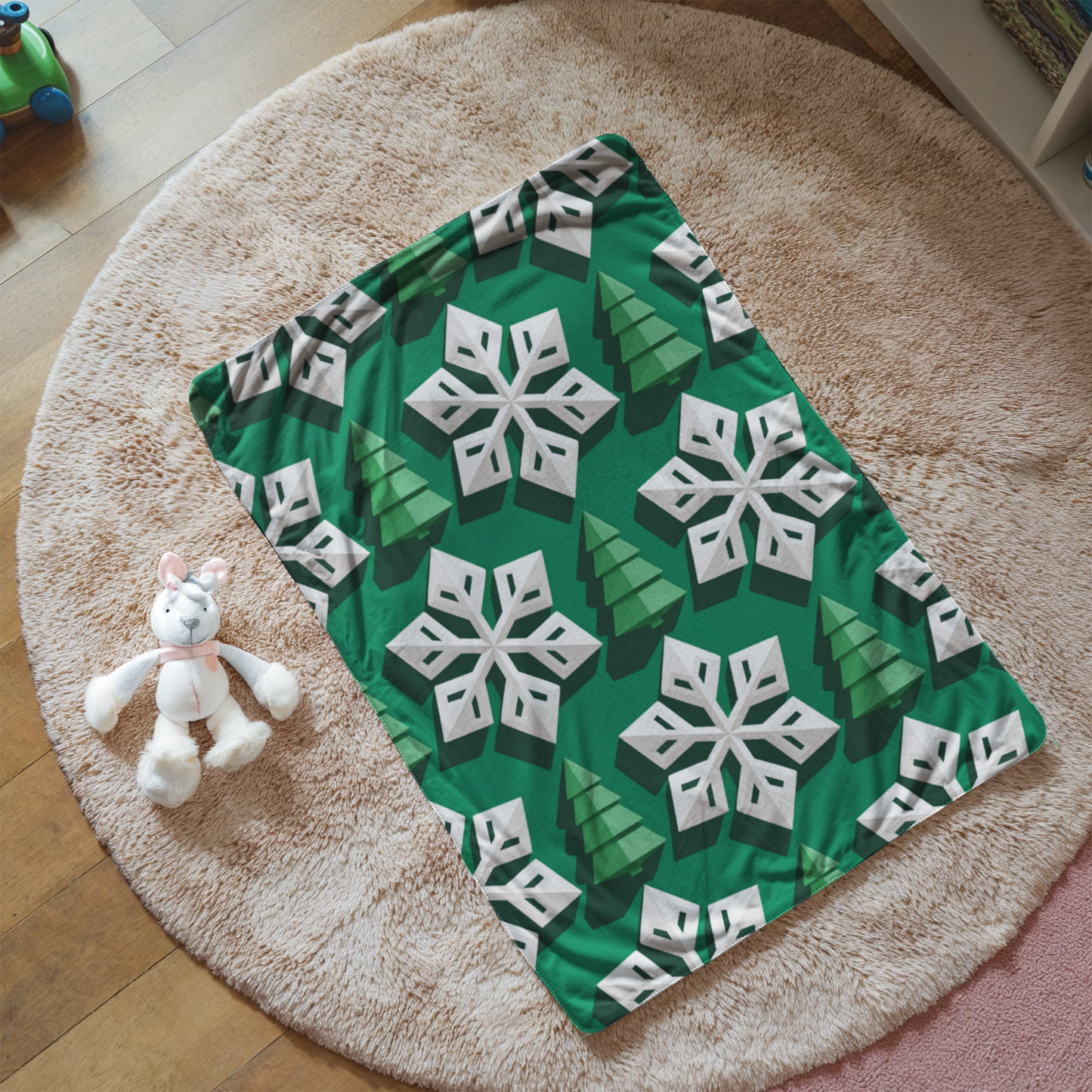 Christmas Green Geometric Blanket