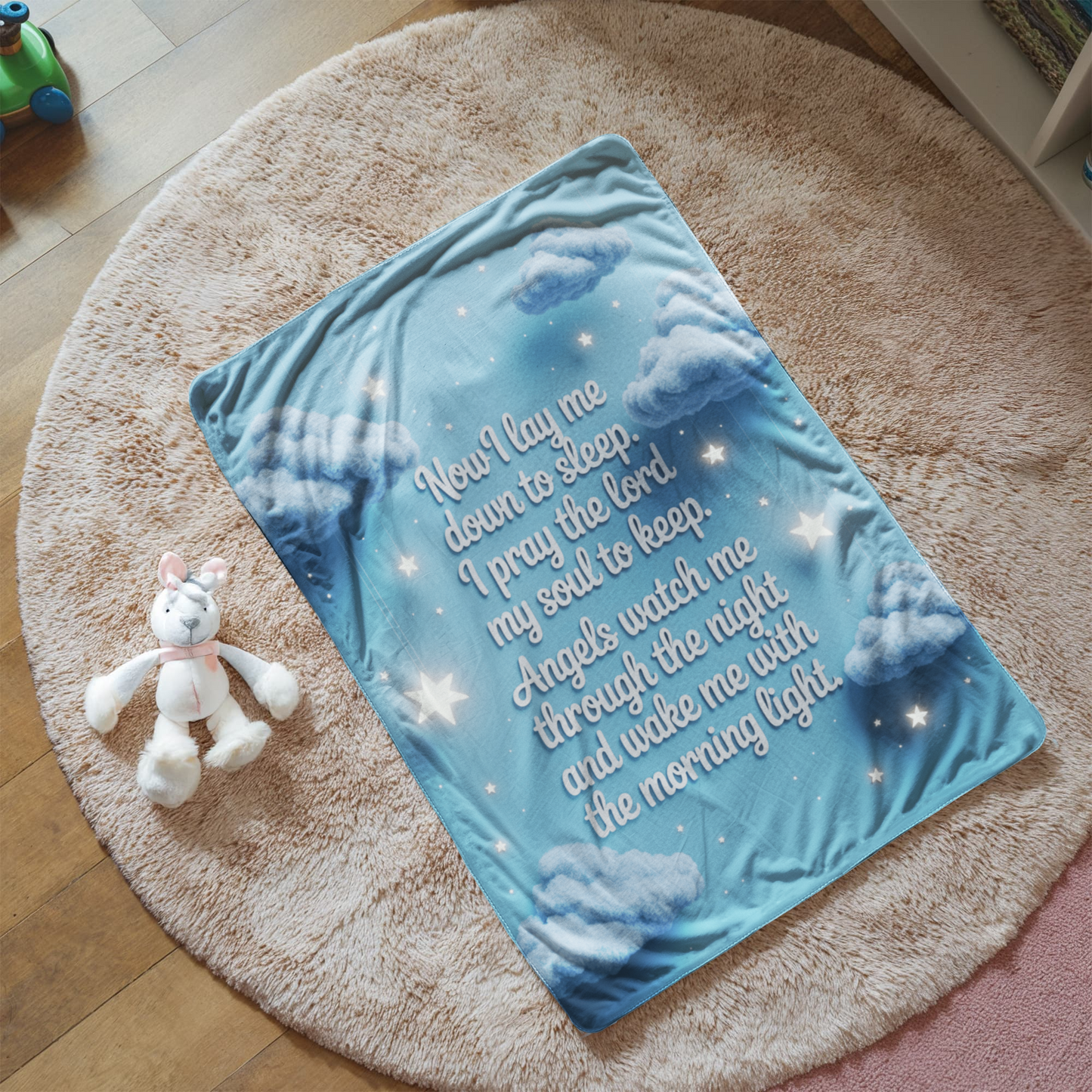 Now I lay me down to sleep Blanket (blue)