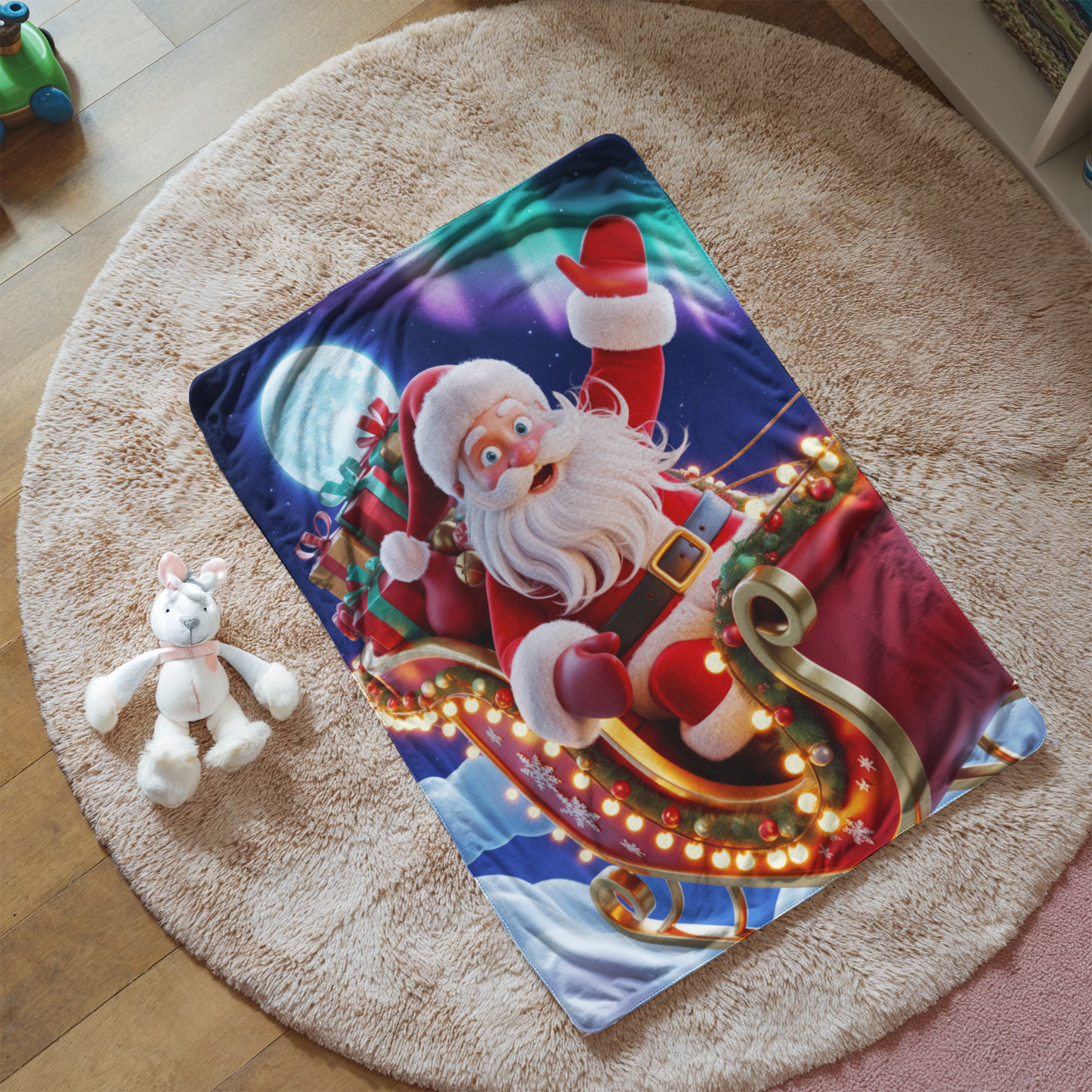 Moonlight Santa Christmas Blanket