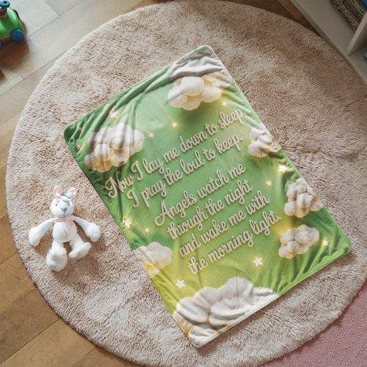 Now I lay me down to sleep Blanket (green)