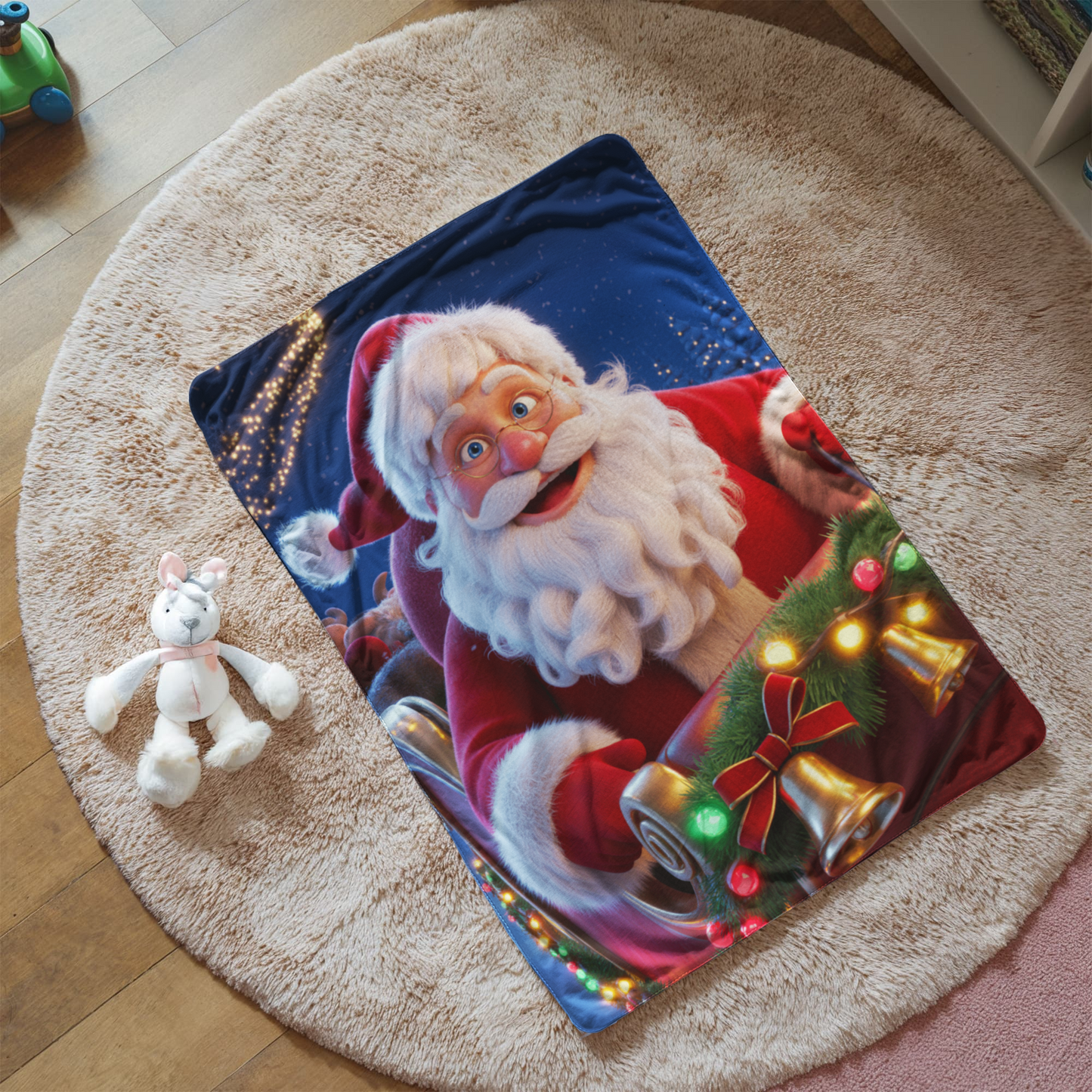 Santa and Sleigh Christmas Blanket