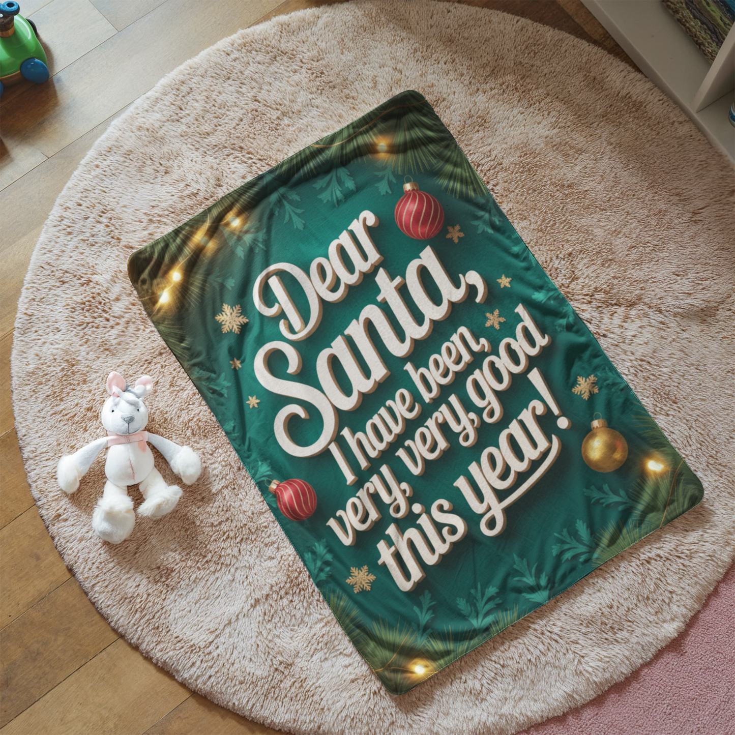 Dear Santa Blanket (green)