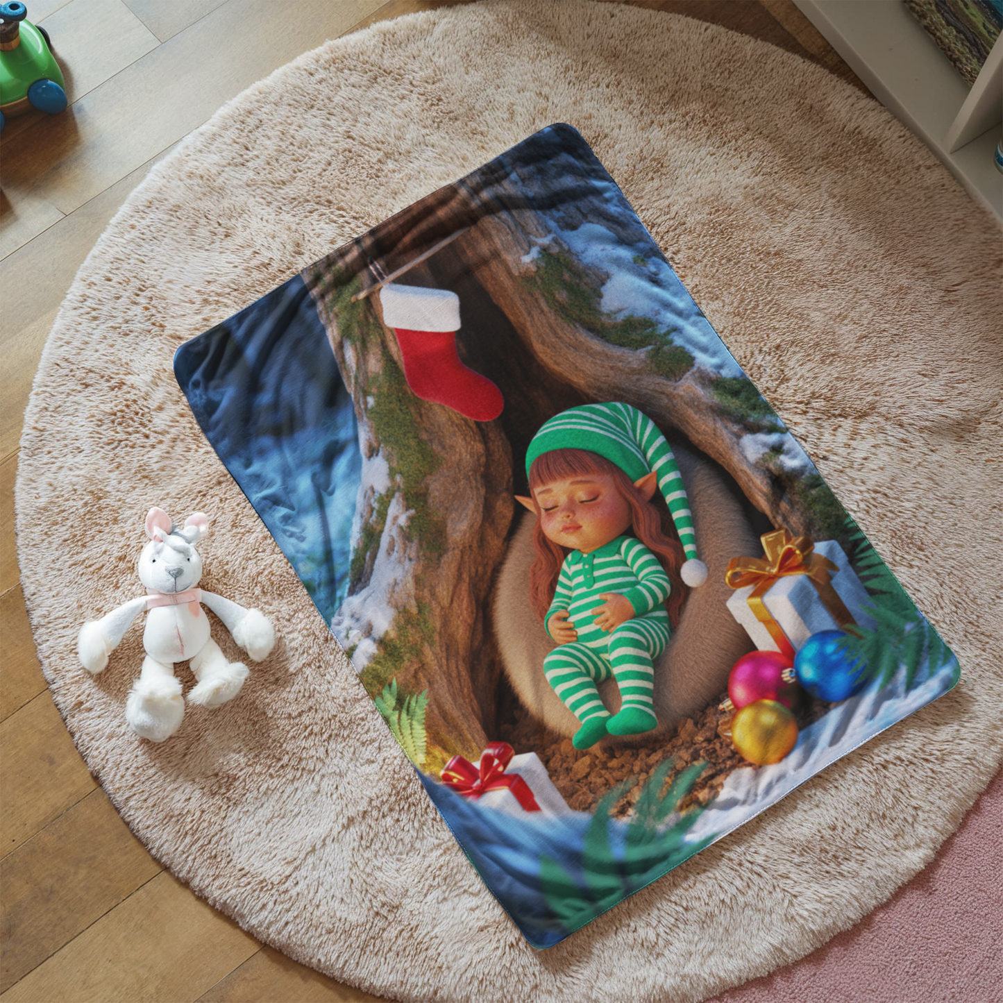 Sleeping Elf Brown Haired Girl Blanket