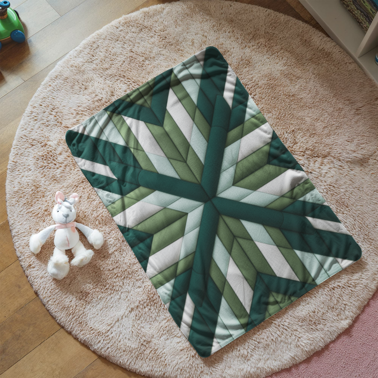 Green Multi Sherpa Blanket