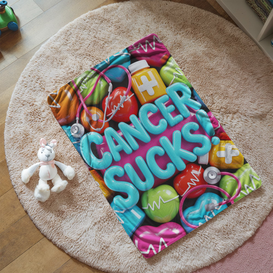 Cancer Sucks (blue) Blanket