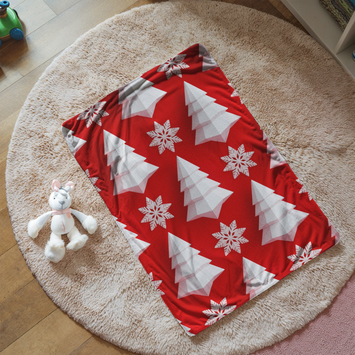 Christmas Red Geometric Blanket