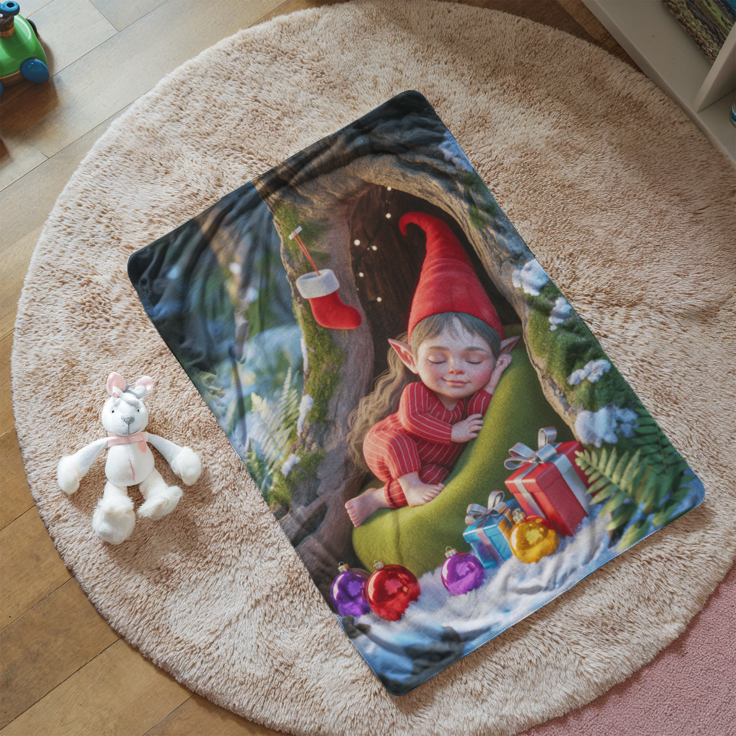 Sleeping Elf  Brown Haired Girl Blanket