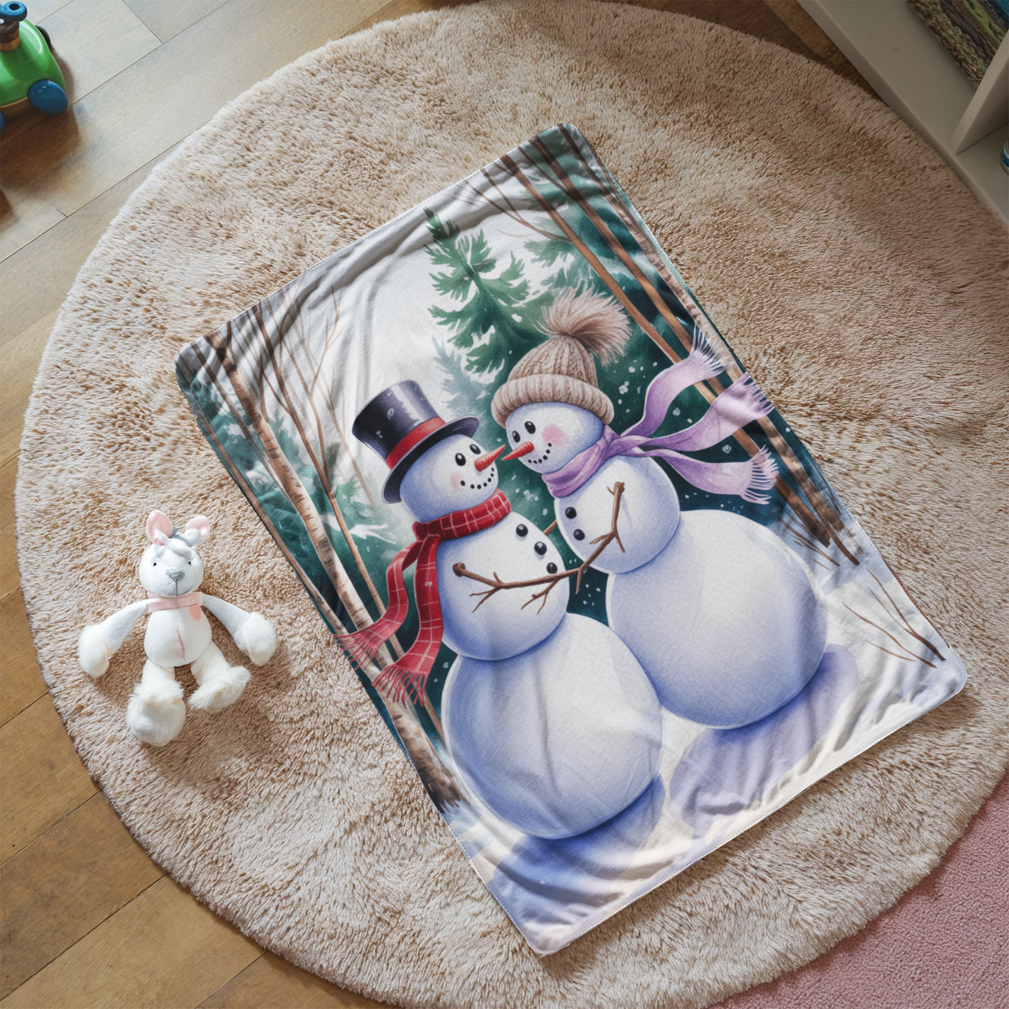 Mr and Mrs Snowman Blanket