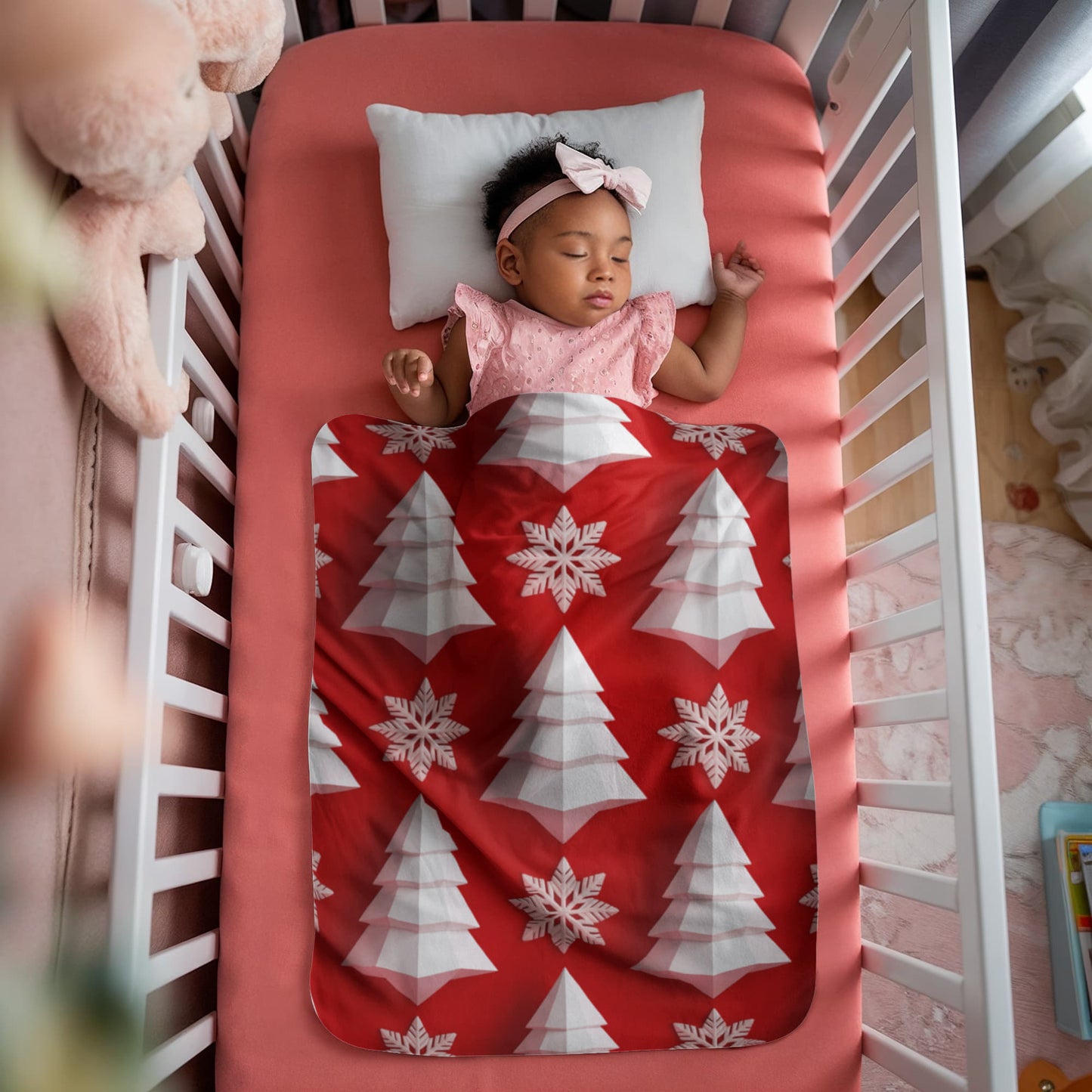 Christmas Red Geometric Blanket