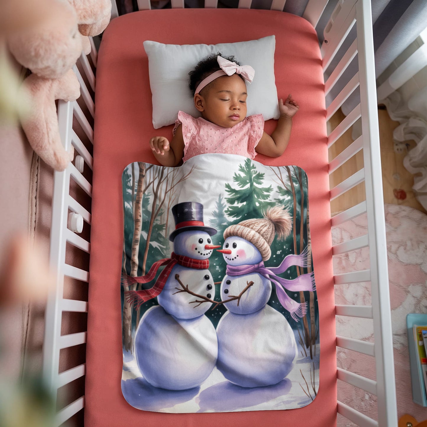 Mr and Mrs Snowman Blanket