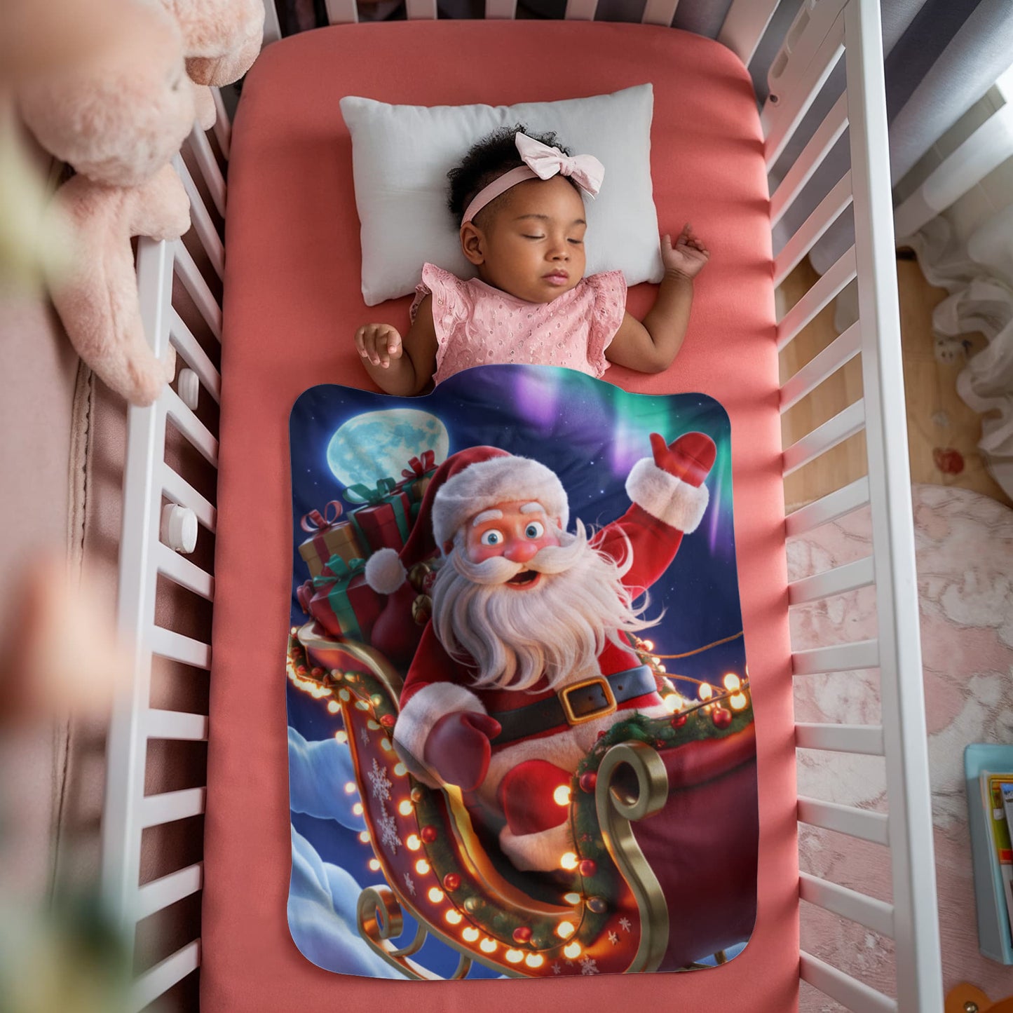Moonlight Santa Christmas Blanket