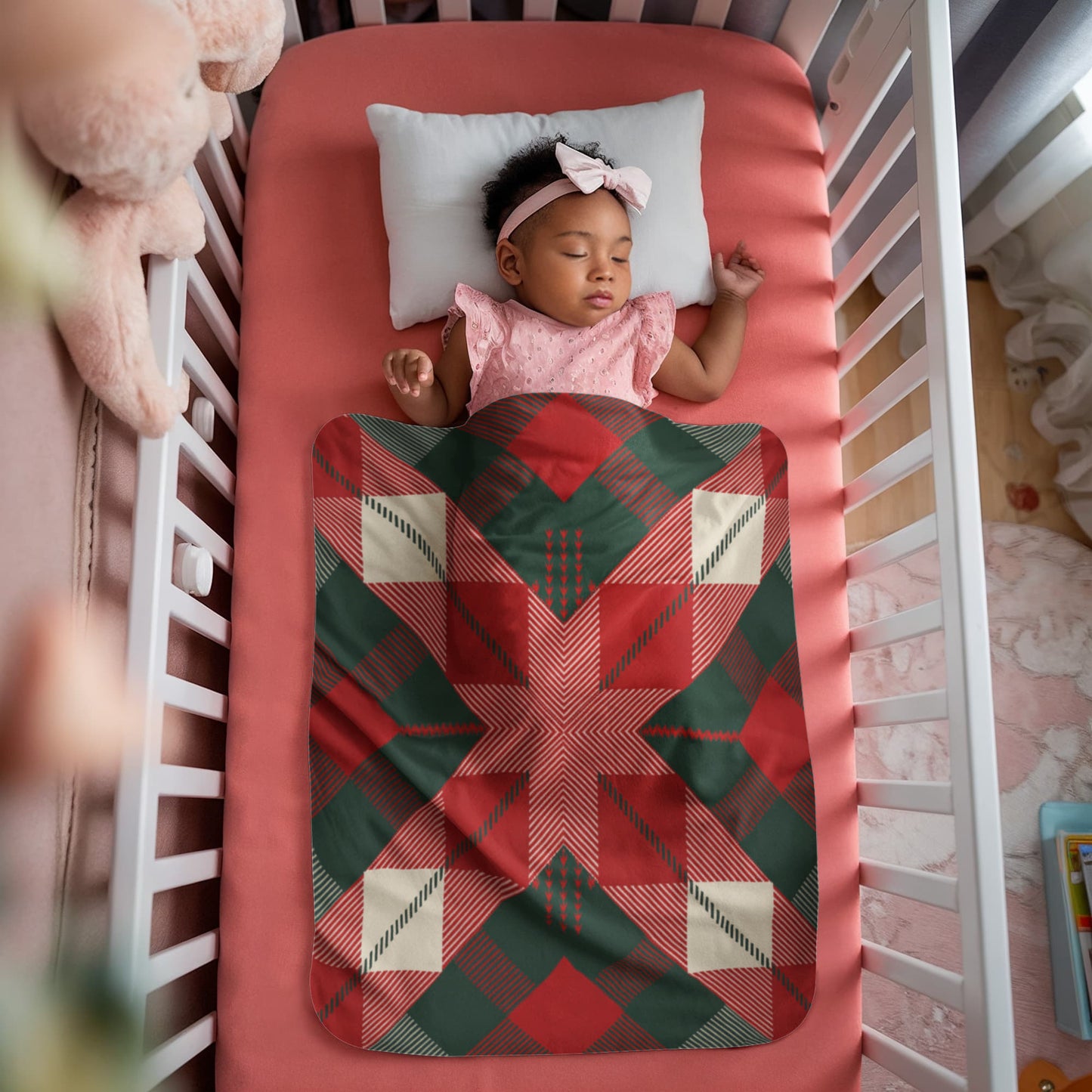 Red and Green Multi Sherpa Blanket